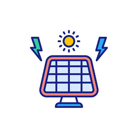 Solar Panels icon in vector. Logotypeのイラスト素材