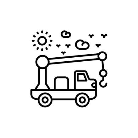 Mobile Crane icon in vector. Logotypeのイラスト素材