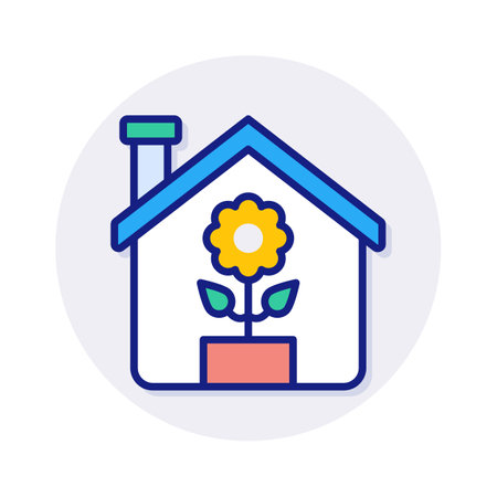 Indoor Herb Garden icon in vector. Logotypeのイラスト素材