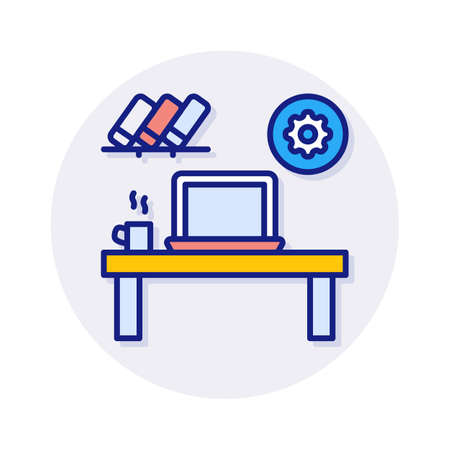 Work Desk icon in vector. Logotypeのイラスト素材