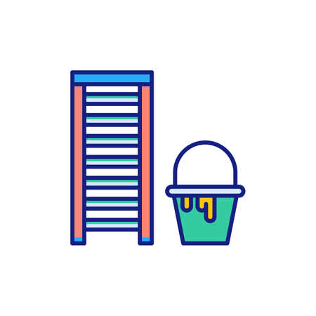 Ladder icon in vector. Logotypeのイラスト素材