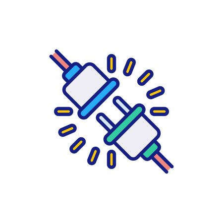 Unplugging icon in vector. Logotype