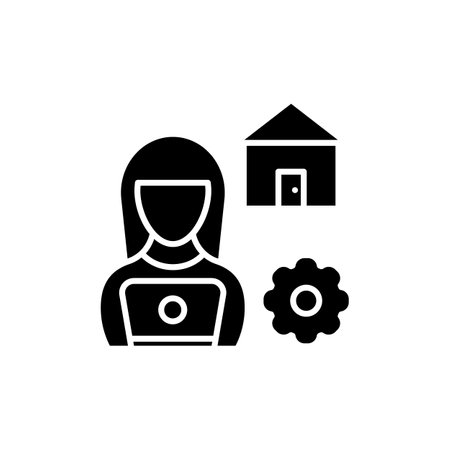 Freelancer Woman icon in vector. Logotypeのイラスト素材