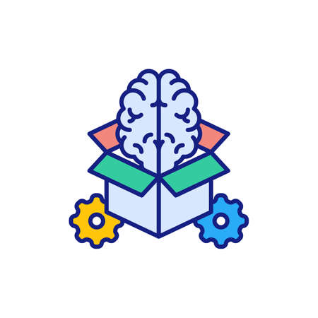 Think Outside the Box icon in vector. Logotypeのイラスト素材