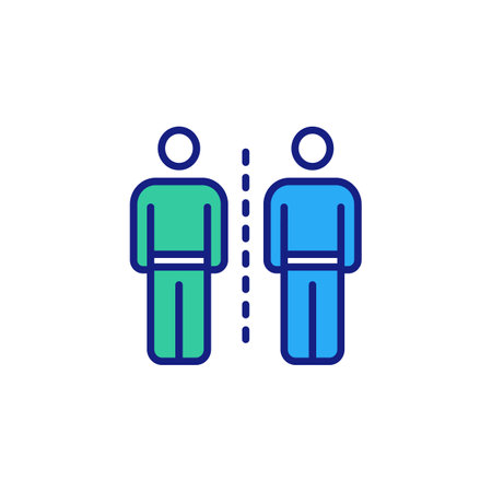 Barrier of Physical Distance icon in vector. Logotypeのイラスト素材