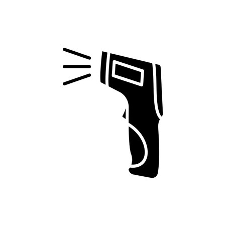 Thermometer Gun icon in vector. Logotypeのイラスト素材