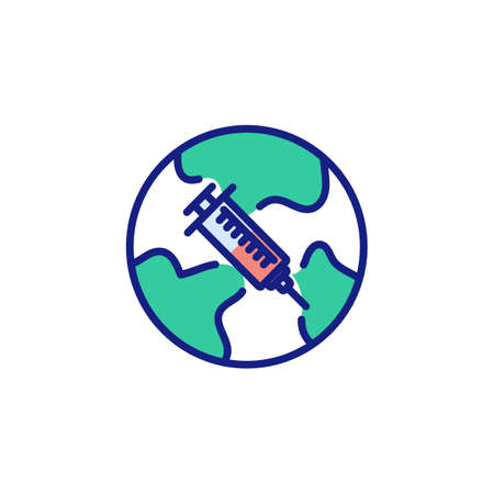 Global Vaccination icon in vector. Logotypeのイラスト素材
