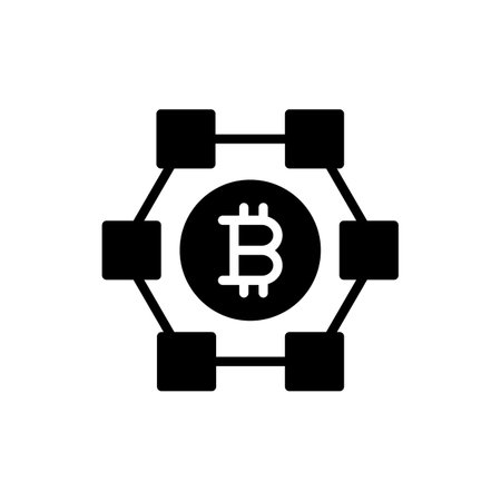 Blockchain  icon in vector. Logotypeのイラスト素材