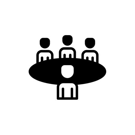 Meeting icon in vector. Logotypeのイラスト素材