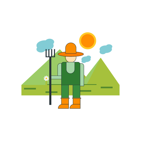 Farmer icon vector isolated on white background for your web and mobile app design, Farmer logo conceptのイラスト素材
