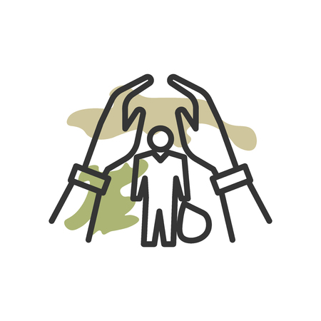 Refugee icon vector isolated on white background for your web and mobile app design, Refugee logo conceptのイラスト素材