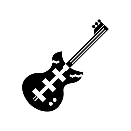 Electric guitar icon vector isolated on white background for your web and mobile app design, Electric guitar logo conceptのイラスト素材