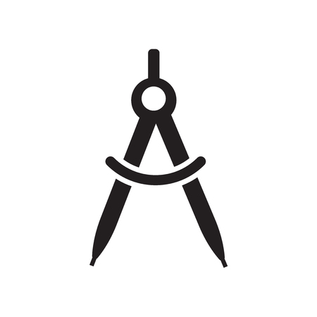 Drawing Compass icon vector isolated on white background for your web and mobile app design, Drawing Compass logo conceptのイラスト素材