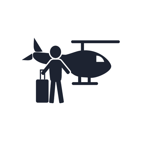 Helicopter icon vector isolated on white background for your web and mobile app design, Helicopter logo conceptのイラスト素材