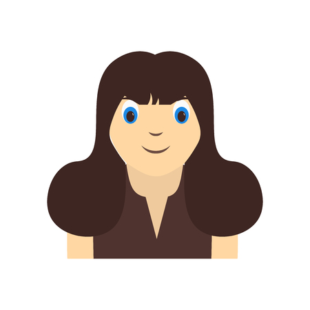 Girl kid avatar icon vector isolated on white background for your web and mobile app design, Girl kid avatar logo conceptのイラスト素材