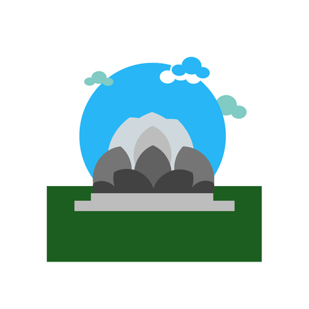 Lotus temple icon vector isolated on white background for your web and mobile app design, Lotus temple logo conceptのイラスト素材