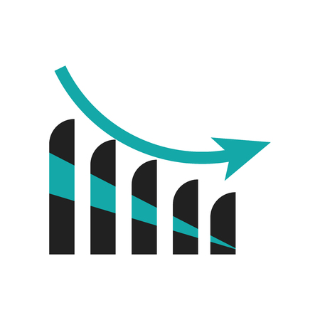 Decreasing bars chart icon vector isolated on white background for your web and mobile app design, Decreasing bars chart logo conceptのイラスト素材