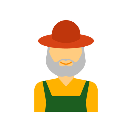 Farmer icon vector isolated on white background for your web and mobile app design, Farmer logo conceptのイラスト素材
