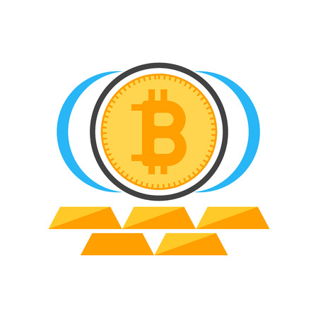 Bitcoin icon vector isolated on white background for your web and mobile app design, Bitcoin logo conceptのイラスト素材