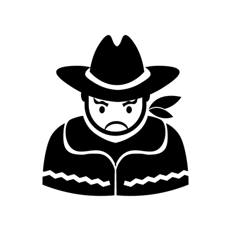 Cowboy icon vector isolated on white background for your web and mobile app design, Cowboy logo conceptのイラスト素材