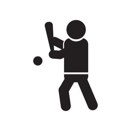 Baseball player with bat icon vector isolated on white background for your web and mobile app design, Baseball player with bat logo conceptのイラスト素材