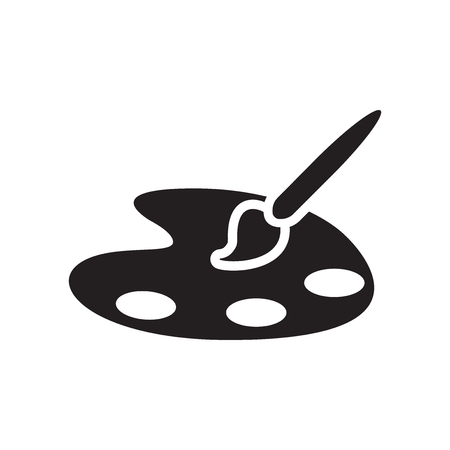Palette and paint brush icon vector isolated on white background for your web and mobile app design, Palette and paint brush logo conceptのイラスト素材