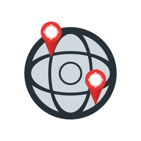 Earth globe icon vector isolated on white background for your web and mobile app design, Earth globe logo conceptのイラスト素材