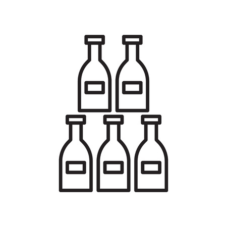 Bottles icon vector isolated on white background for your web and mobile app design, Bottles logo conceptのイラスト素材