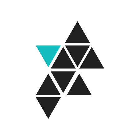 Polygonal chart of triangles icon vector isolated on white background for your web and mobile app...