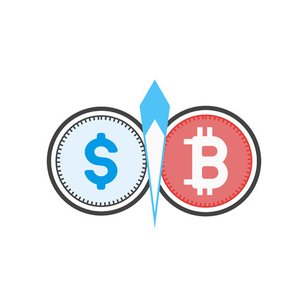 Bitcoin icon vector isolated on white background for your web and mobile app design, Bitcoin logo conceptのイラスト素材