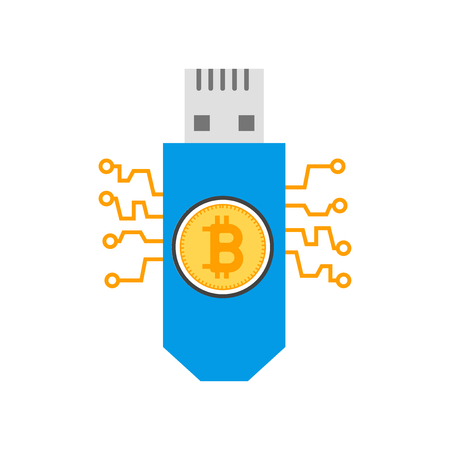 Bitcoin storage icon vector isolated on white background for your web and mobile app design, Bitcoin storage logo conceptのイラスト素材
