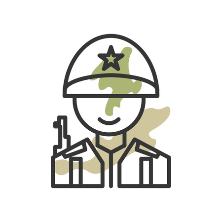 Soldier icon vector isolated on white background for your web and mobile app design, Soldier logo conceptのイラスト素材