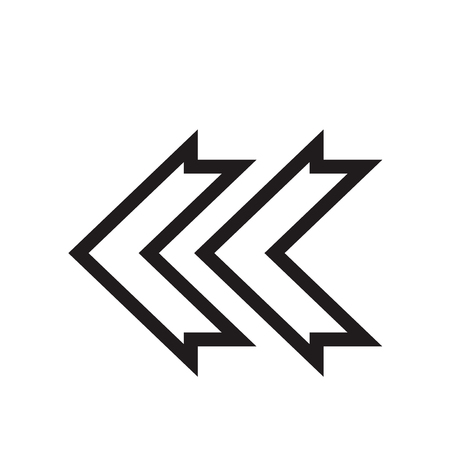 Left arrow icon vector isolated on white background for your web and mobile app design, Left arrow logo conceptのイラスト素材