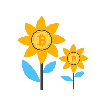 Bitcoin icon vector isolated on white background for your web and mobile app design, Bitcoin logo conceptのイラスト素材