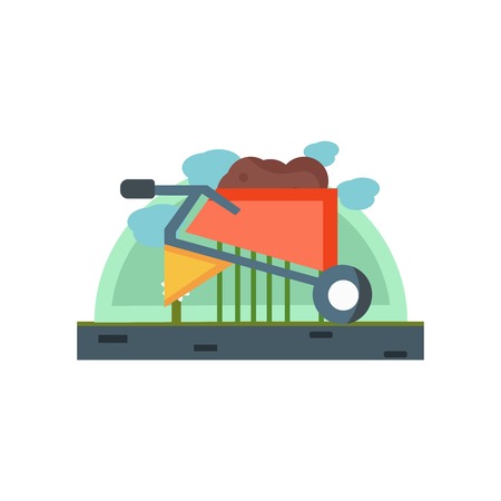 Wheelbarrow icon vector isolated on white background for your web and mobile app design, Wheelbarrow logo conceptのイラスト素材