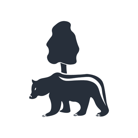 Bear icon vector isolated on white background for your web and mobile app design, Bear logo conceptのイラスト素材
