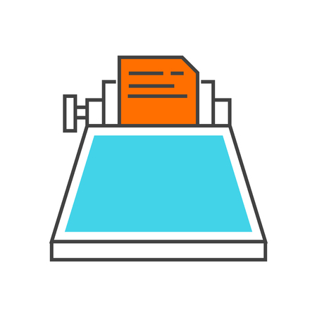 Typewriter icon vector isolated on white background for your web and mobile app design, Typewriter logo conceptのイラスト素材