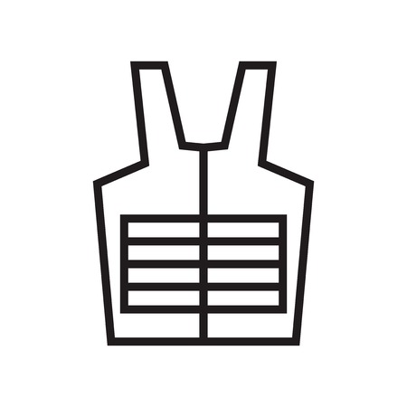 Bulletproof vest icon vector isolated on white background for your web and mobile app design, Bulletproof vest logo conceptのイラスト素材