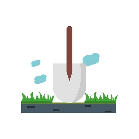 Shovel icon vector isolated on white background for your web and mobile app design, Shovel logo conceptのイラスト素材