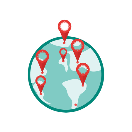 Planet earth icon vector isolated on white background for your web and mobile app design, Planet earth logo conceptのイラスト素材