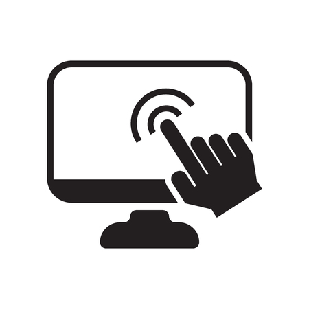 Touch screen icon vector isolated on white background for your web and mobile app design, Touch screen logo conceptのイラスト素材