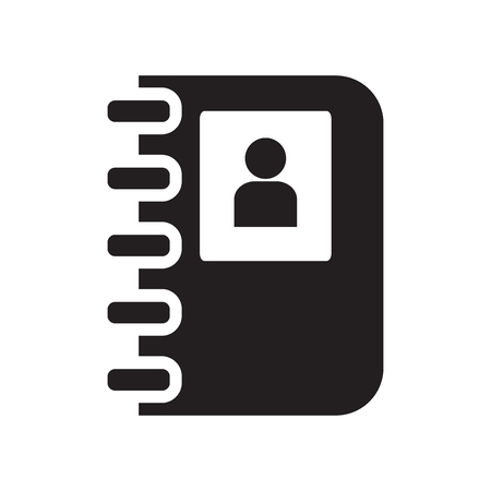Contact notebook icon vector isolated on white background for your web and mobile app design, Contact notebook logo conceptのイラスト素材