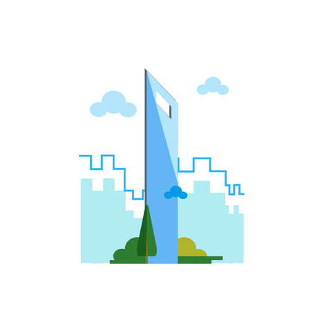 Shanghai world financial center icon vector isolated on white background for your web and mobile app design, Shanghai world financial center logo conceptのイラスト素材