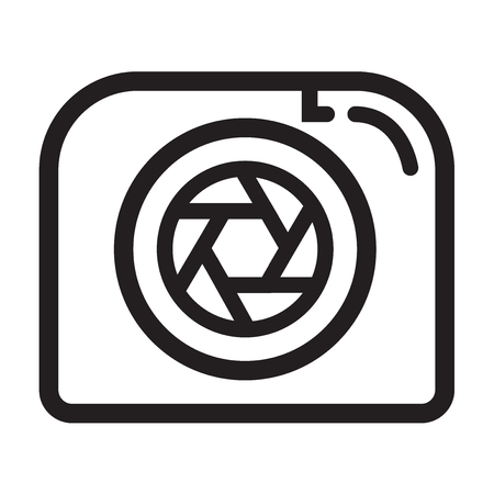 Camera shutter icon vector isolated on white background for your web and mobile app design, Camera shutter logo conceptのイラスト素材