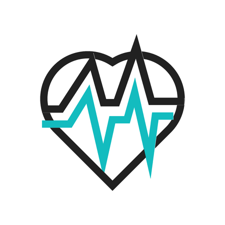 Global Heart Beat icon vector isolated on white background for your web and mobile app design, Global Heart Beat logo conceptのイラスト素材