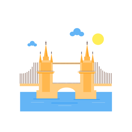 Tower bridge icon vector isolated on white background for your web and mobile app design, Tower bridge logo conceptのイラスト素材