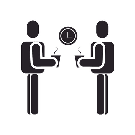 Coffee break icon vector isolated on white background for your web and mobile app design, Coffee break logo conceptのイラスト素材