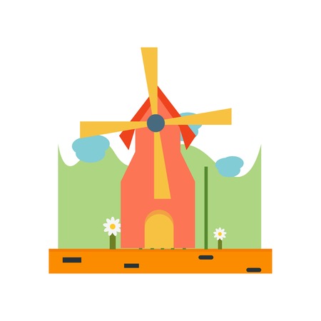 Windmill icon vector isolated on white background for your web and mobile app design, Windmill logo conceptのイラスト素材