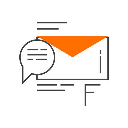 Chat icon vector isolated on white background for your web and mobile app design, Chat logo conceptのイラスト素材