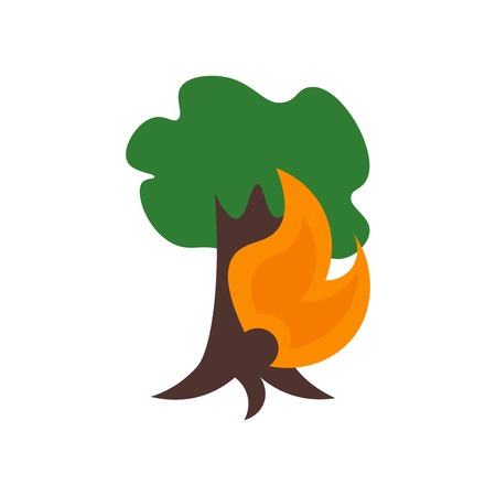 Forest fire icon vector isolated on white background for your web and mobile app design, Forest fire logo conceptのイラスト素材